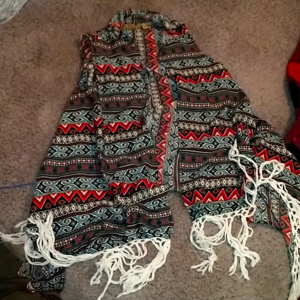 Aztec designed cover up type shirt